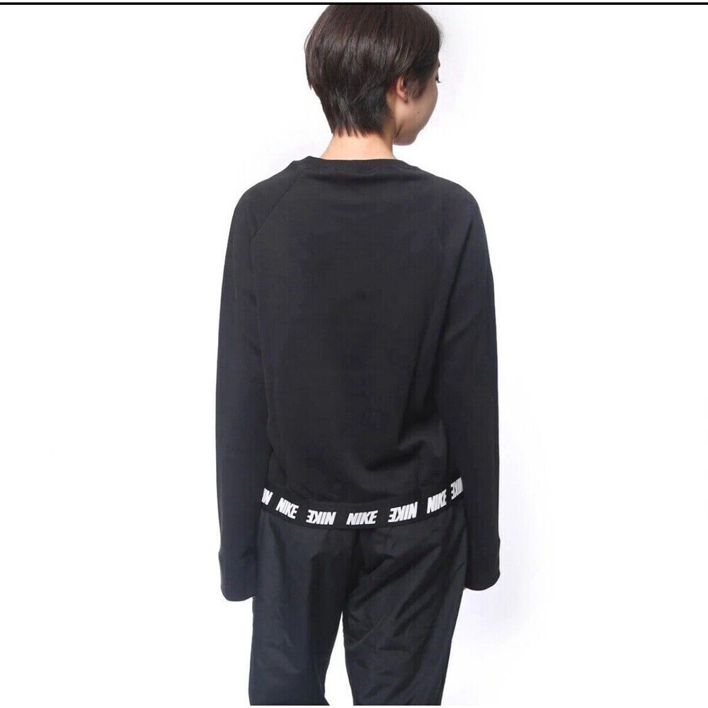 Rare NIKE AV15 CREW Sweatshirt Womens Large Black Pullover Logo 853945010 *read*